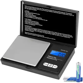 Vinabo Grammwaage Feinwaage 0.01g Waage Gramm 700g/0.01g Goldwaage Präzisionswaage Taschenwaage mit LCD Display und 7 Einheiten Tara Funktion für Küche, Kaffee, Schmuck (Einschließlich 2 Batterien)