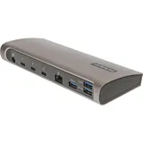 Startech com TB4CDOCKUE Cablato, Thunderbolt 4, 96 W, 10,100,1000 Mbit/s, Nero, Grigio, MMC, MicroS (Thunderbolt, Dockingstation + USB Hub, Schwarz,