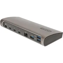 Startech com TB4CDOCKUE Cablato, Thunderbolt 4, 96 W, 10,100,1000 Mbit/s, Nero, Grigio, MMC, MicroS (Thunderbolt, Dockingstation + USB Hub, Schwarz,