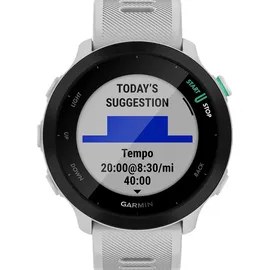 Garmin Forerunner 55 mit Silikonarmband steinweiß/schwarz