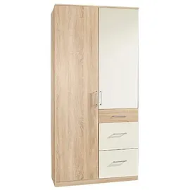 WIMEX Drehtürenschrank Click 90 x 199 x 58 cm Weiß/Beige