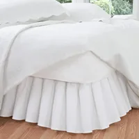 Fresh Ideas Bedding FRE30114WHIT02 Bettrock mit Rüschen, klassisch, 35,6 cm Länge, Gerafftes Design, Full, Weiß