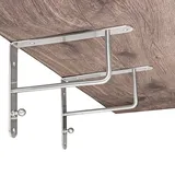 Gedotec Design Garderobenkonsole Edelstahl Regalkonsole Schwerlast-Regalträger Metall - SINGA | Stahl massiv | Wand-Halterung mit Tragkraft 40 kg | 2 Stück - Wandwinkel für Regalböden & Holzbretter