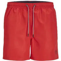 JACK & JONES Herren Badehose Badeshort JPSTFIJI JJSWIM SOLID Rot Solid 12225961 S