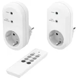 Hama Funksteckdose mit Fernbedienung, 3500W, Funksteckdose, 2er-Pack (223581)