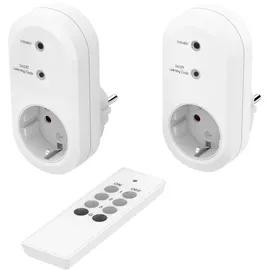 Hama Funksteckdose mit Fernbedienung, 3500W, Funksteckdose, 2er-Pack (223581)