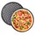 Relaxdays 10 x Pizzablech, rund, gelocht, antihaft, Pizza & Flammkuchen, Carbonstahl, Knusperblech, ∅ 32 cm, Pizzabackblech, grau