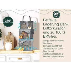 uandu Aufbewahrungskorb 3er Set  grau 30 x 20 x 15 cm