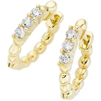 Luigi Merano Paar Creolen LUIGI MERANO "in Kugel-Design mit Zirkonia, Gold 375", gold, Ohrringe, Damen, Gelbgold 375