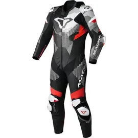 Macna Ignite perforierte 1-Teiler Motorrad Lederkombi 1tlg. perforiert - Schwarz/Rot/Weiß - 46