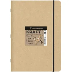 Clairefontaine 10x Kraft Skizzenheft A4, 20 Blatt 115g - 975938C