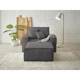 OTTO home Loveseat FINNLEY Cord 120 x 85 x 166 cm Grau mit Hocker
