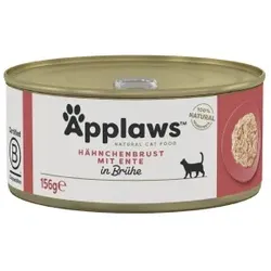 Applaws Nassfutter Katze Adult in Brühe Hühnerbrust mit Ente 24x156 g