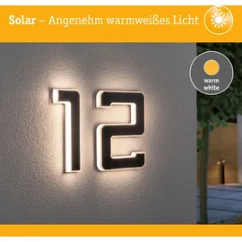 Paulmann Bundle Solar LED Hausnummernleuchte Nummer 12 - Schwarz