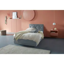 Polsterbett "Adamas", grau, L:210cm, Bezug: 100% Polyester, Polsterung: Polsterwatte, Material Gestell: gepolsterter Holzwerkstoff, WESTFALIA SCHLAFKOMFORT, Betten, auch mit Bettkasten, Knopfheftung mit Strasssteinen