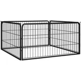 vidaXL Hundelaufstall Schwarz 100x50cm Stahl Pulverbeschichtung