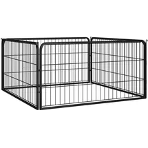 vidaXL Hundelaufstall Schwarz 100x50cm Stahl Pulverbeschichtung