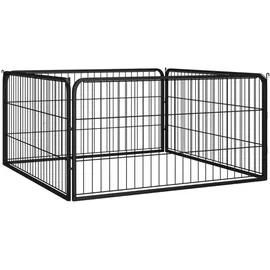 vidaXL Hundelaufstall Schwarz 100x50cm Stahl Pulverbeschichtung