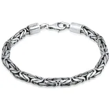 KUZZOI Twisted Armband aus 925 Sterling Silber schwarz 21 cm