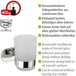 WENKO Turbo-Loc® Zahnputzbecherhalter Mod. Orea Uno Shine