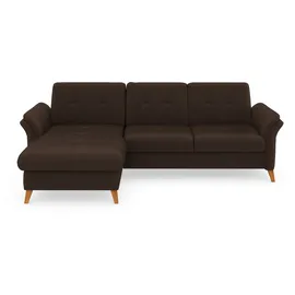 sit&more Ecksofa SIT & MORE "Göteborg", braun (dunkelbraun), B:268cm H:90cm T:176cm, Sofas, Ecksofa, Sitztiefenverstellung und Federkern, wahlweise mit Bettfunktion