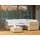 Beliani Avola Loungeset Rattan hellbraun/cremeweiß