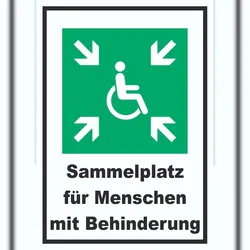Sammelplatz für Menschen mit Behinderung A6 (105x148mm) Schild