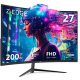 z z-edge Z-Edge 27 Zoll Curved Gaming Monitor 200Hz 1ms MPRT, Full HD 1500R Curved Display, VA Panel, FreeSync, HDMI 2.0 & DisplayPort 1.4 - Schwarz