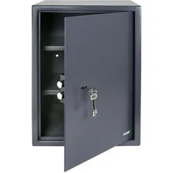HMF 49205-11 Tresor mit Doppelbartschloss, Möbeltresor, 35 x 50 x 31 cm, Anthrazit