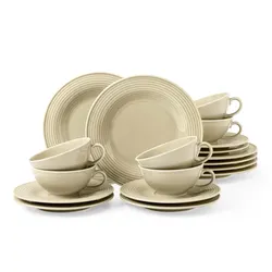 Seltmann Weiden Beat Color Glaze Teeservice 18-teilig - Sandbeige