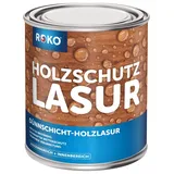 ROKO Holzlasur - Mahagoni - 0,75 Liter Lasur - 3in1 Seidenmatt - Premium Holzschutzlasur für Innen und Außen - Dauerhafter Wetter- und UV-Schutz