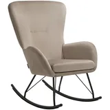 Tectake tectake® Schaukelstuhl Schwarz, Beige, Kunststoff, 70x100x93 cm, Wohnzimmer, Sessel, Schaukelstühle