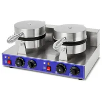 vertes Waffeleisen Belgische Waffel Maker Doppelt Elektrisch, 2000 W, 2x Timer 5min, 2x Temperatur 50-300 °C Stufenlos Regulierbar