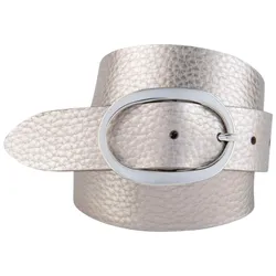 Ledergürtel BERND GÖTZ, Damen, Gr. 90, gold (goldfarben), Leder, unifarben, leicht glänzend, metallic, modisch,elegant,klassisch,feminin, Gürtel, mit Moonlight Glanzeffekt