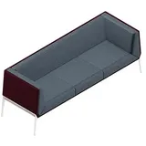 Quadrifoglio 3-Sitzer Sofa Accord grau, bordeaux weiß Stoff, 1 St.