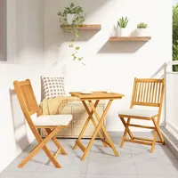 vidaXL 3-teiliges Garten Bistro Set aus massivem Akazienholz
