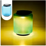 Marrakesch Orient & Mediterran Interior Marrakesch Solarlaternen Solarlampen für außen mit Henkel aus Glas 33cm Groß | Vintage Deko Outdoor Solar LED Laterne Wetterfest Erlin Blau IP65 Wasserdicht als Gartendeko im Garten
