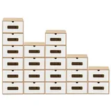 BigDean Schuhbox 20 Boxen stapelbar mit Sichtfenster & Schublade Schuhe Spielzeug etc. (20 St) braun