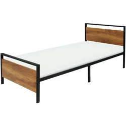 ML-Design Metallbett Bettgestell+Matratze Öko-Tex Bett Stahl Lattenrost Schwarz 90x200 cm