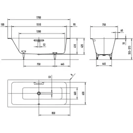Kaldewei PURO NEXT COMBI Badewanne 75 x 170 cm (143400011001)