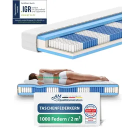 AM Qualitätsmatratzen Taschenfederkernmatratze 120 x 200 cm H3