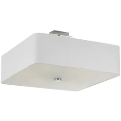 Deckenleuchte Deckenlampe Stoff Weiß Glas Stahl Wohnzimmer Schlafzimmer Küche