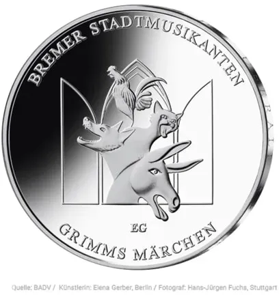 20 Euro Gedenkmünze Bremer Stadtmusikanten 2017