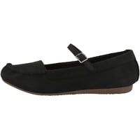 CLARKS Damen Freckle Bar Ballet Flat, Black Nubuck, 36 EU