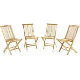 VCM Gartenstuhl 46 x 62 x 89 cm teak 4er Set klappbar