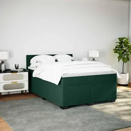 vidaXL Boxspringbett 160 x 200 cm Dunkelgrün
