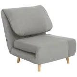 HOMCOM 2-in-1 Schlafsofa Schlafsessel Klappmatratze Gästebett Klappbett Grau - Grau