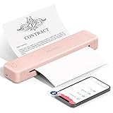 Phomemo P831 Mobiler Drucker, 300 DPI Thermodrucker A4 Kompatibel mit Phone und Laptop, Bluetooth Reisedrucker Unterstützt 210 x 297 mm A4 Papier, Rosa