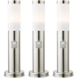 ETC Shop Außenleuchte Edelstahl 12,7x45 cm 3er Set silber