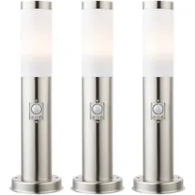 ETC Shop Außenleuchte Edelstahl 12,7x45 cm 3er Set silber